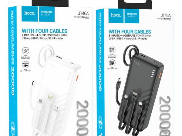 Batería externa - J146A Night tide (4 Cables) 20000mAh